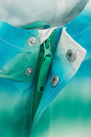 Impermeável com capuz tie and dye - Branco e azul-real