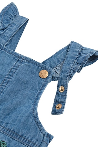 Vestido-jardineiras de ganga Azul-claro