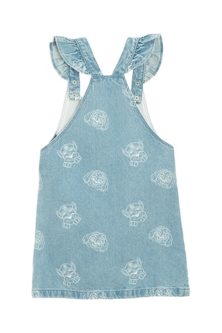 Vestido-jardineiras de ganga Stella Patrulha Pata - Azul-celeste