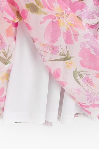 Vestido - Rosa e branco