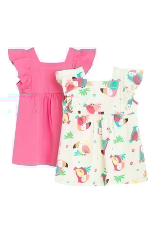 2 vestidos - Fúcsia e cru