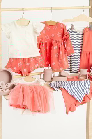 2 vestidos - coral e azul-marinho