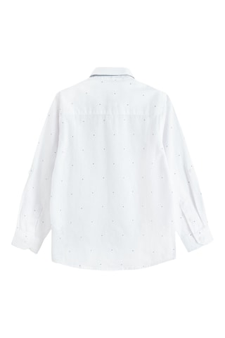 Camisa em linho - Branco e azul-marinho