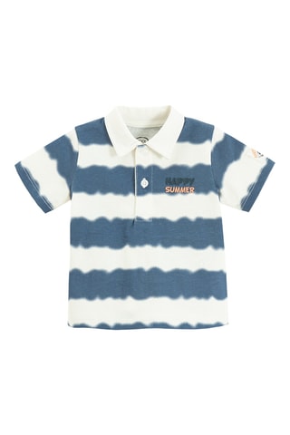 Polo tie and dye - Branco e azul-marinho