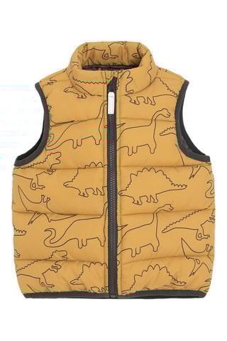 Colete acolchoado - Castanho-claro e antracite