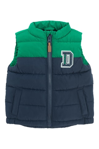 Colete acolchoado - Azul-marinho e verde