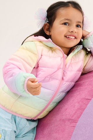 Blusão com capuz tie and dye - Rosa e violeta