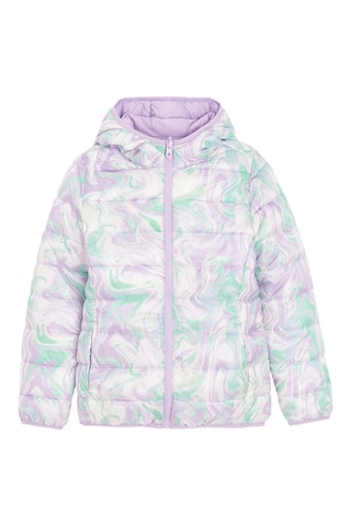 Blusão com capuz reversível - Violeta e branco