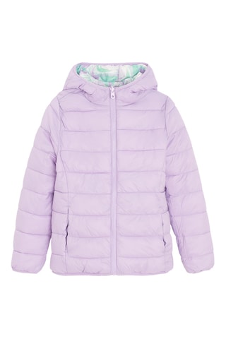 Blusão com capuz reversível - Violeta e branco