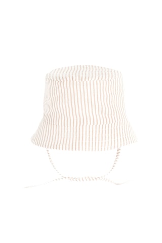 Macacão curto e chapéu à pescador - Rosa-claro e cru