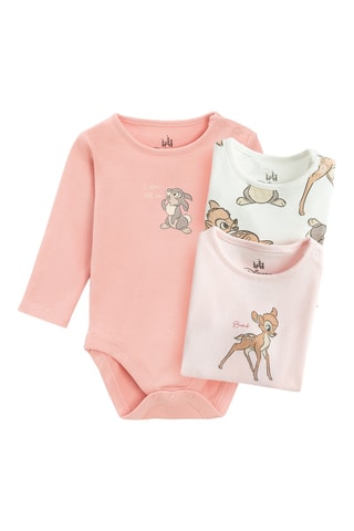 3 bodies Bambi Disney - Rosa e branco