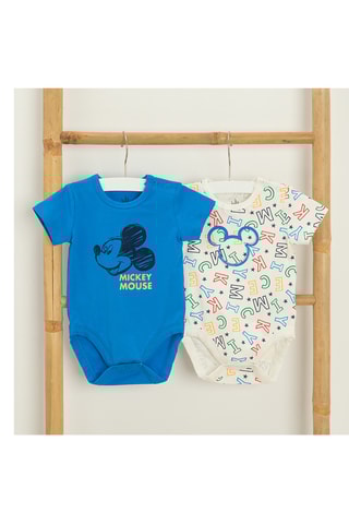 2 bodies Mickey Disney - Azul-claro e branco