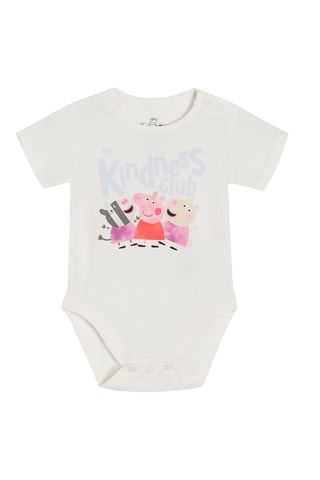 Body e saia de ganga Peppa Pig Branco e azul-marinho