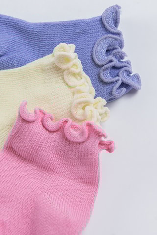 3 pares de meias - Rosa e amarelo