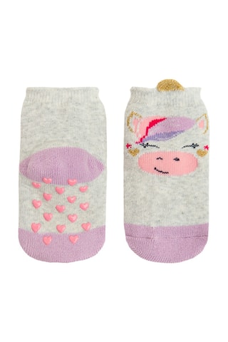 Meias antiderrapantes - Cinzento-claro mesclado