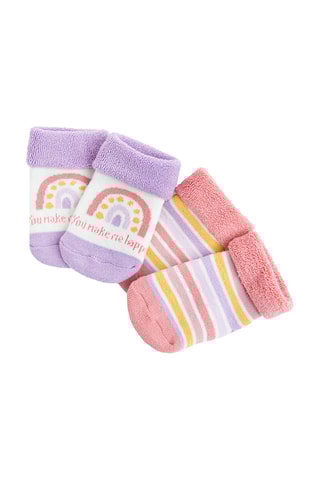 2 pares de meias - Violeta e rosa