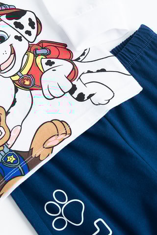 Pijama Chase e Marcus Patrulha Pata - Branco e azul-marinho