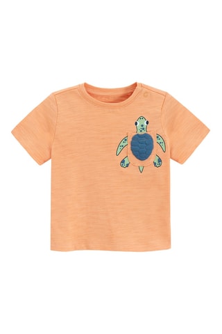 T-shirt - Laranja e azul-cobalto