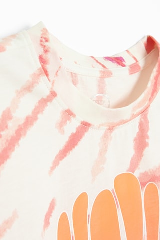 T-shirt - Branco e laranja