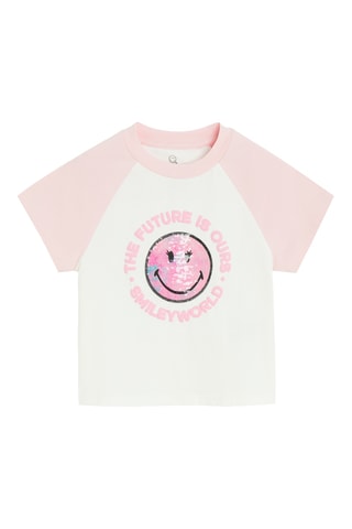 T-shirt smiley - Branco