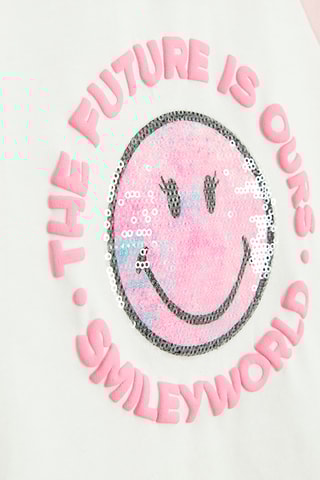 T-shirt smiley - Branco