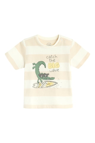 T-shirt - Branco e bege