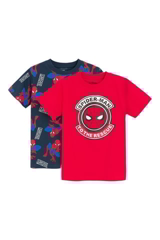 2 t-shirts Spider-Man Os Vingadores Marvel - Vermelho e azul-marinho