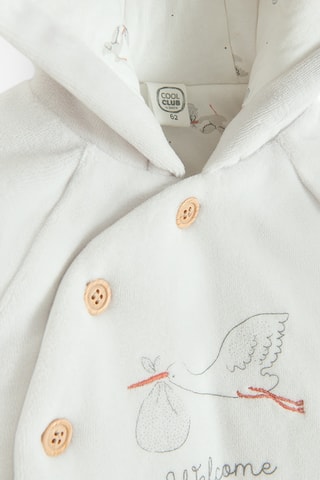 Sweat com capuz em veludo - Cinzento-claro