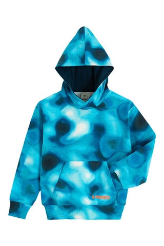 Sweat com capuz tie and dye - Cinzento-claro mesclado