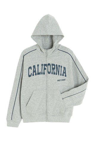 Sweat com capuz - Cinzento-claro mesclado