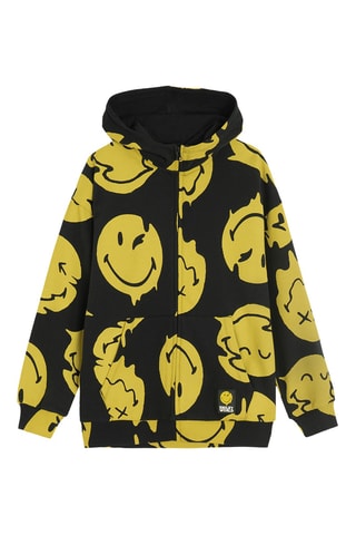 Sweat com capuz Smiley - Preto