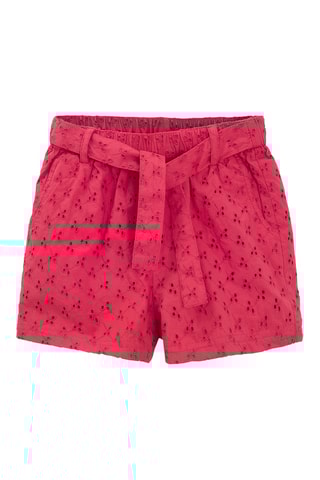 Calções em bordado inglês - Rosa