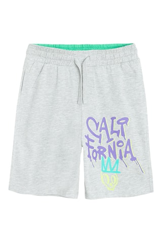 Calções - Cinzento-claro mesclado