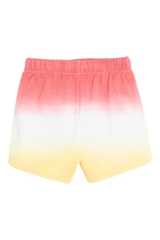 Calções dip and dye - Coral e amarelo