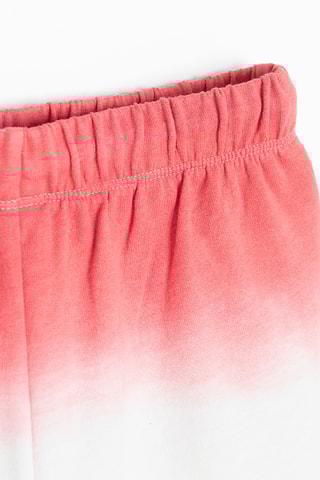 Calções dip and dye - Coral e amarelo