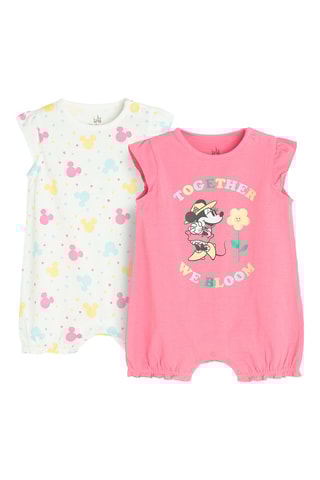 2 macacões Minnie Disney - Cru e rosa