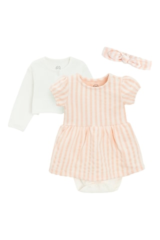 Conjunto 3 peças - branco e salmão