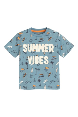 T-shirt e calções - Azul e bege