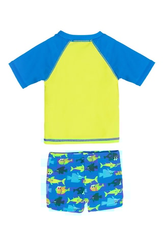 T-shirt e boxers de banho - Amarelo e azul