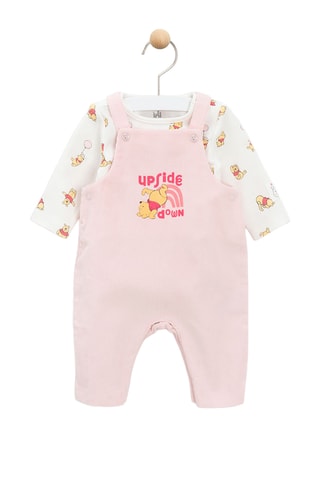 Body e jardineiras Winnie The Pooh Disney - Branco e rosa-maquilhagem