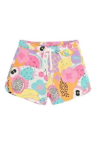 T-shirt e calções - Cru e rosa