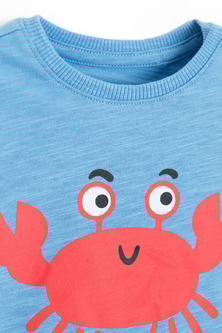 T-shirt e calções - azul-cobalto e laranja