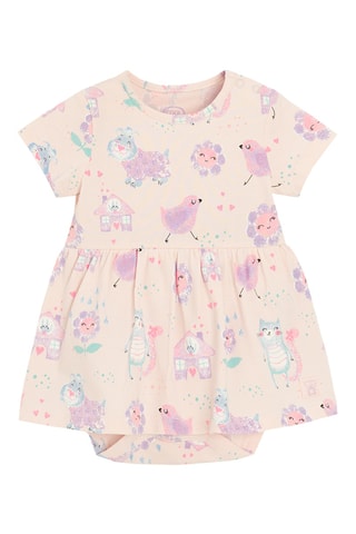 Body-vestido e casaco de malha - malva e bege