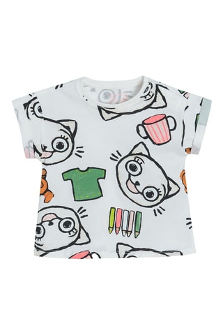 T-shirt e leggings Kicia Kocia Branco e azul-marinho mesclado