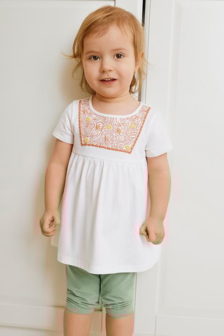 Vestido e panties Branco e caqui