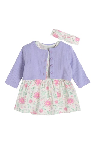 Conjunto de 3 peças Violeta e cru