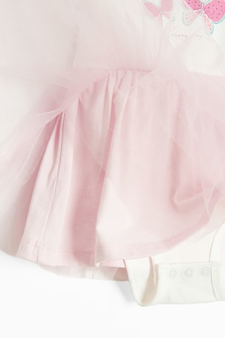 Body-vestido - Branco e rosa-maquilhagem