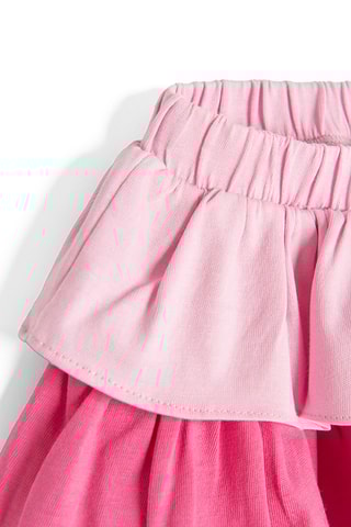 Saia com folhos - Rosa