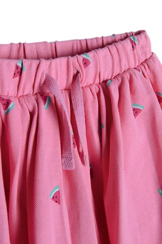 Saia com folhos Rosa