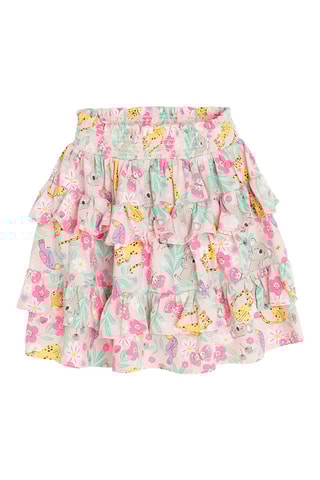 Saia com folhos - Rosa-maquilhagem